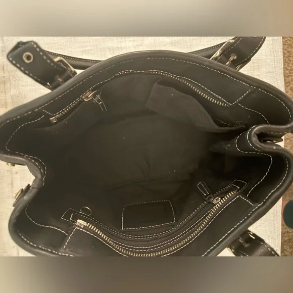 Vintage Coach Hamptons SOFT Genuine Leather Satchel Tote – Black Y2K Like New - Picture 11 of 14